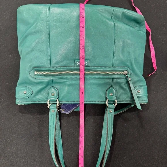 Coach Daisy Emma Jade Soft Leather Shoulder Bag with Navy Interior - Picture 14 of 16